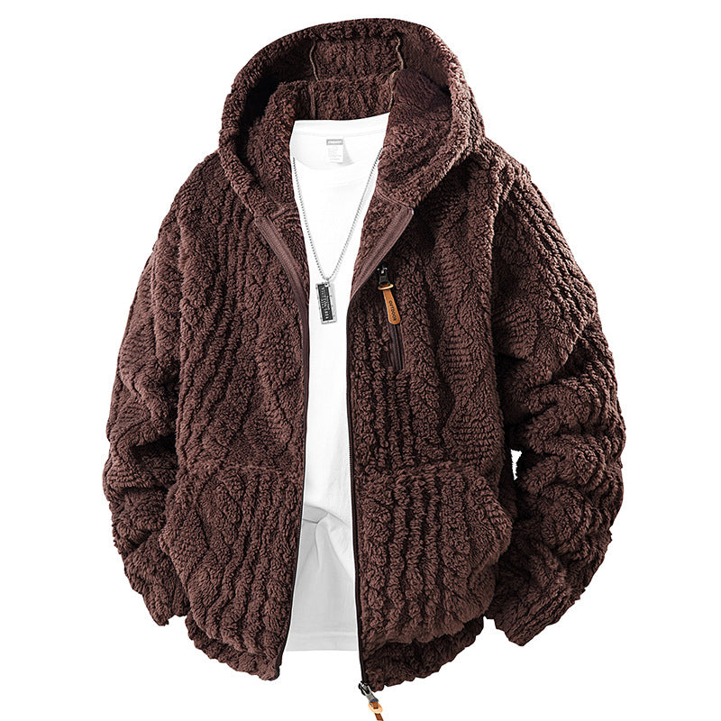 Apexwave - Hooded Fleece Jacket With Zip-Up Front