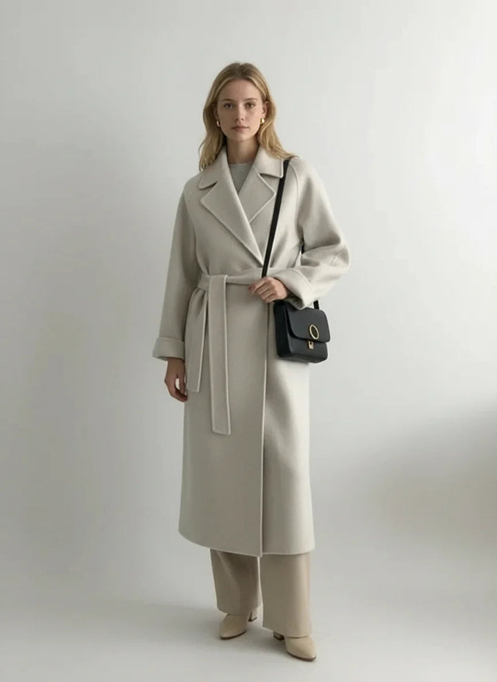 Shulamit - Elegant Long Sleeve Overcoat With Belt